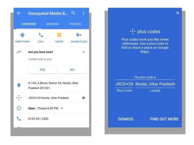 Plus code: novità per google maps su android