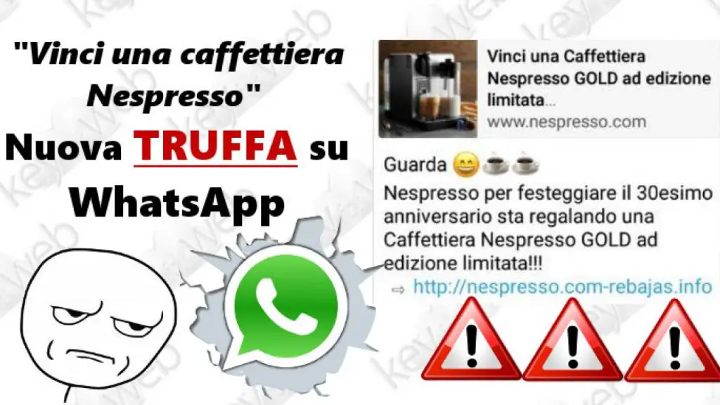 Truffa Nespresso su whatsapp