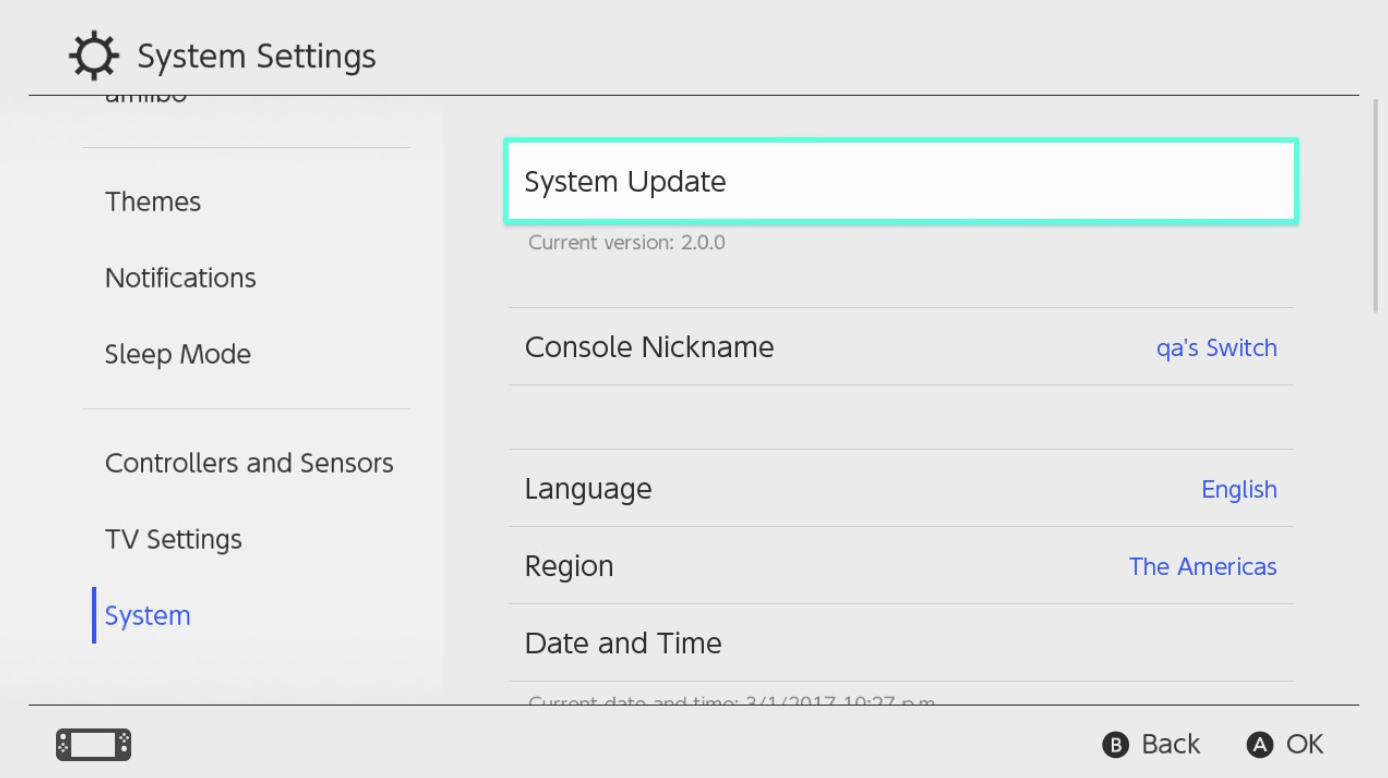 Firmware 10.0.4 per Nintendo Switch