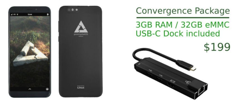 Pinephone con 3 GB di RAM Convergence Pack - offerta