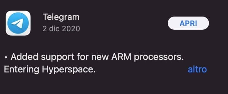 Telegram update