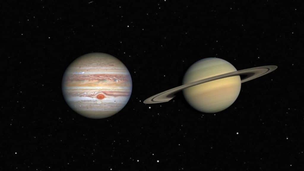 Allineamento di giove e saturno