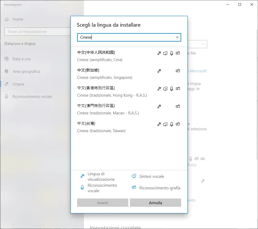 Adding a language on Windows 10 and its keyboard step3