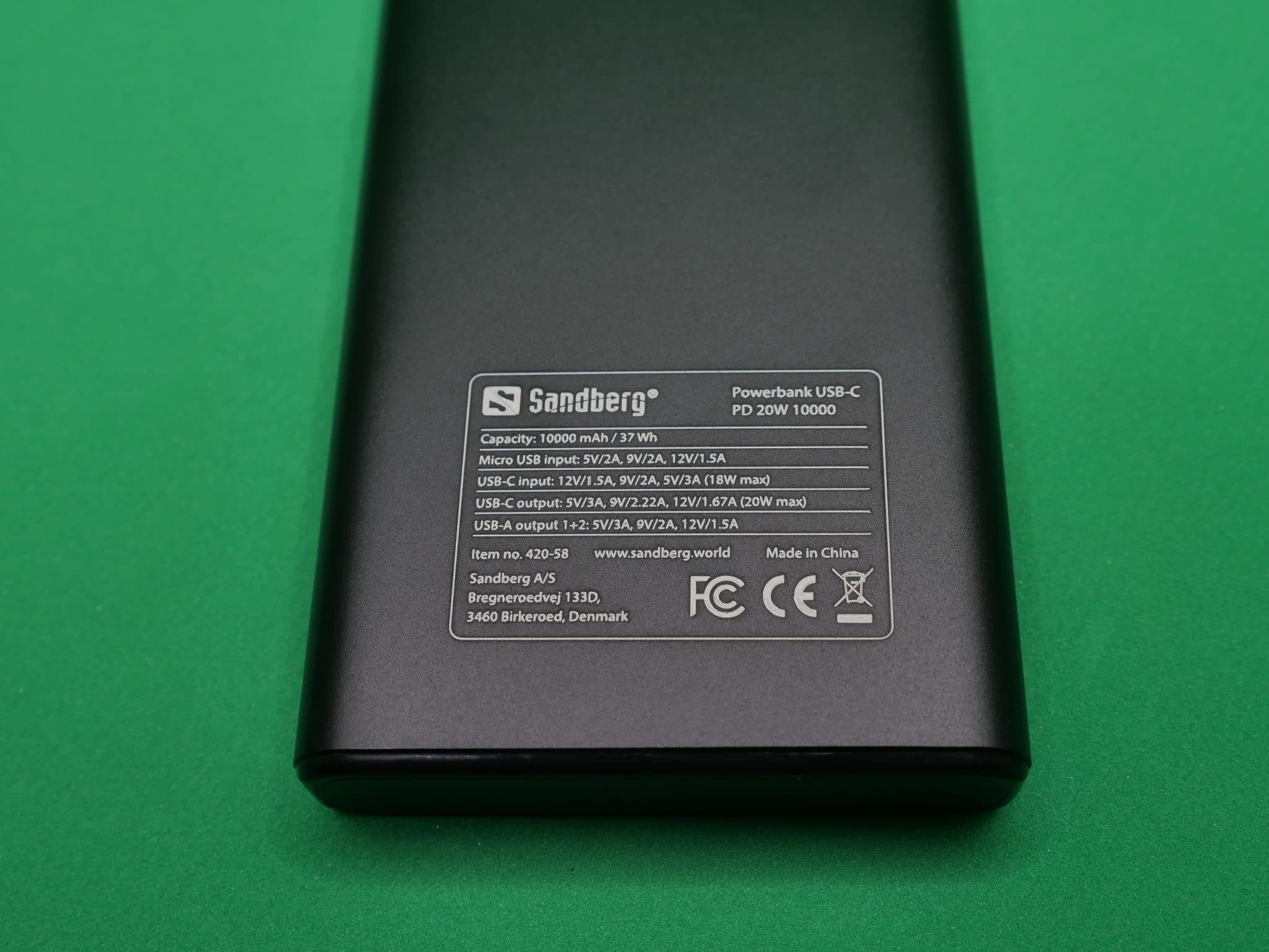 Powerbank Sandberg USB-C PD 20W 10000 modalità ricarica