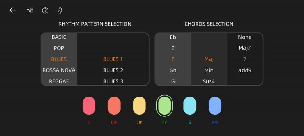 Popumusic selezione accordi chordpad