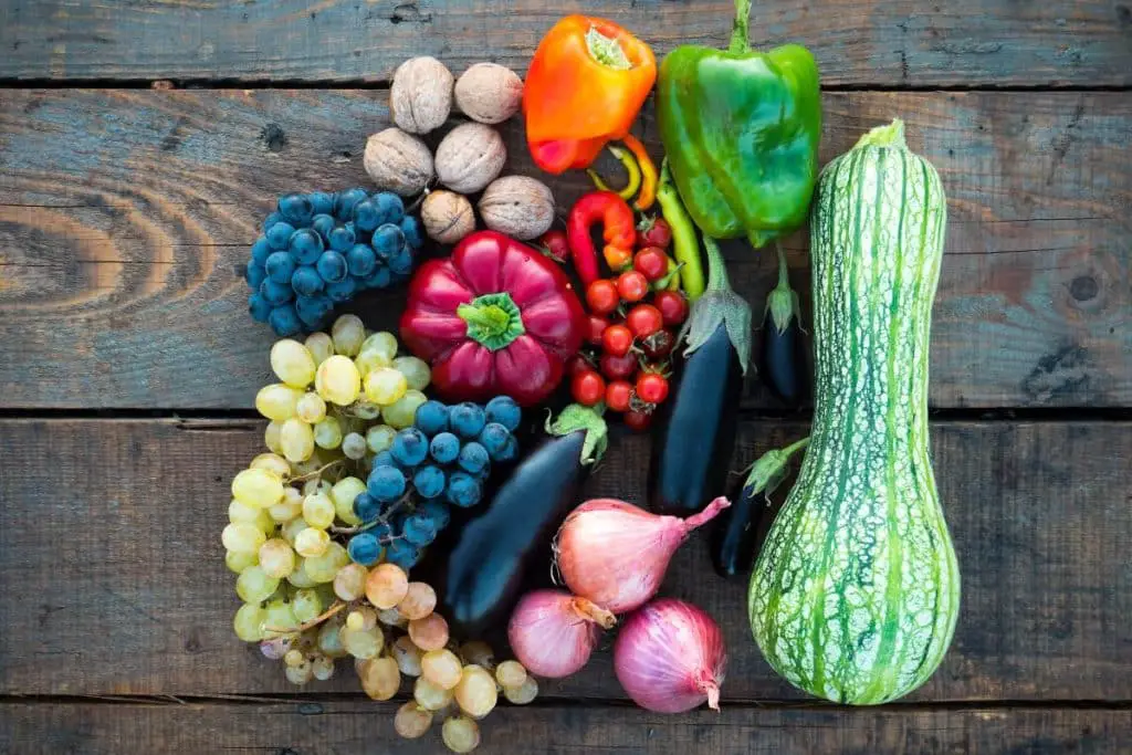 Dieta vegetariana, frutta e verdura 