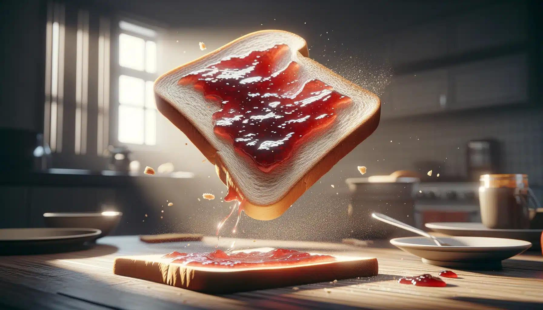 Marmellata, fetta di pane cade, insulina