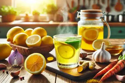 Una bevanda miracolosa per la nostra salute limone, curcuma e aglio