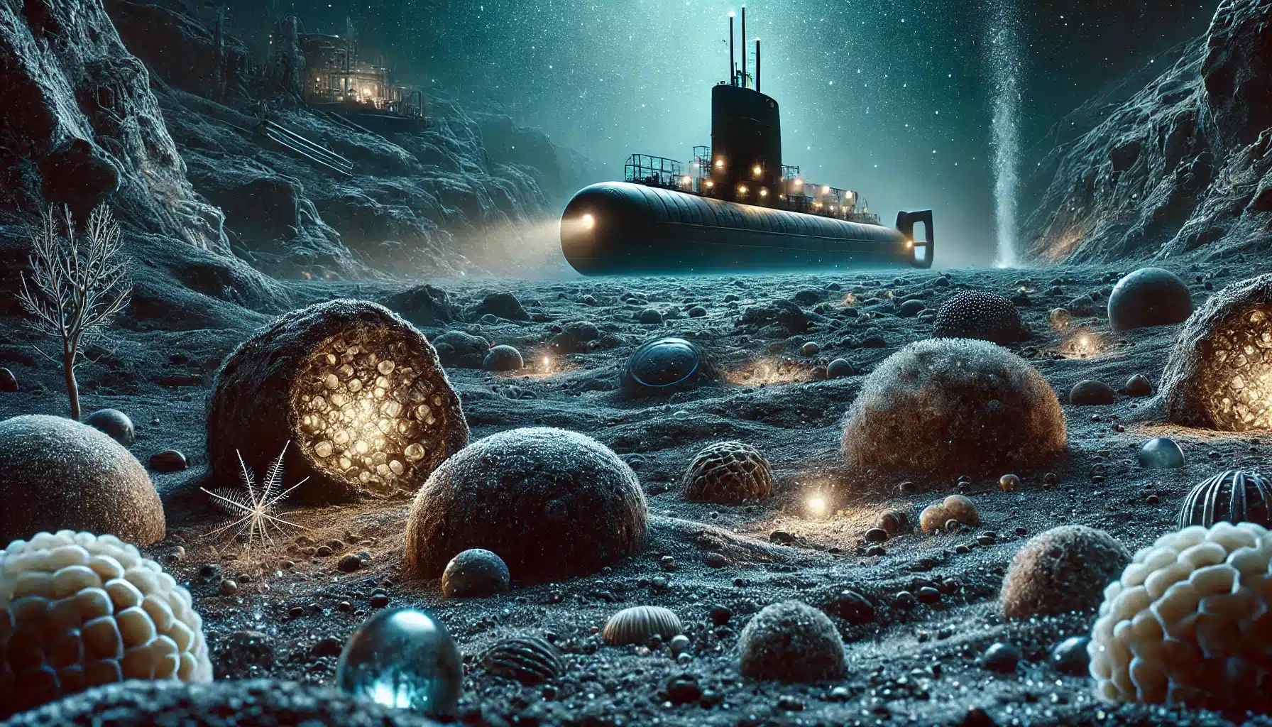 Virus negli abissi: cosa vive nella zona mineraria del pacifico? %virus negli abissi: cosa vive nella zona mineraria del pacifico? Count(title)% Noduli e minerali dei fondali oceanici, immagine illustrativa