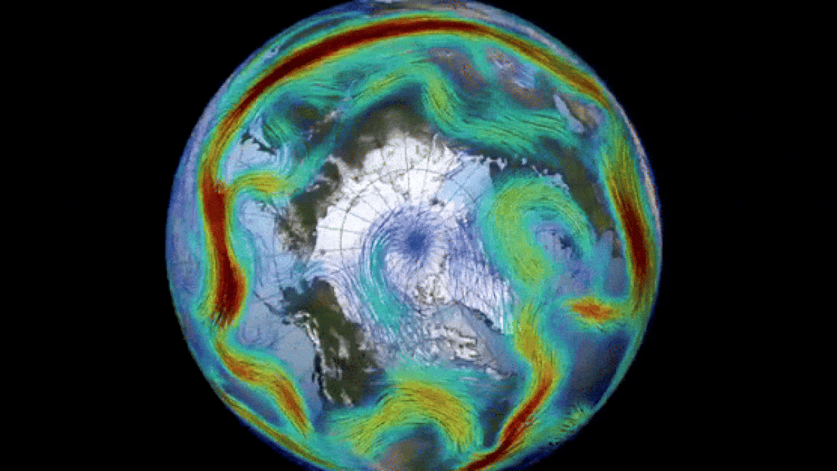 Vortice atmosferico come esempio di dinamica dei fluidi Vortice atmosferico osservato dall'alto