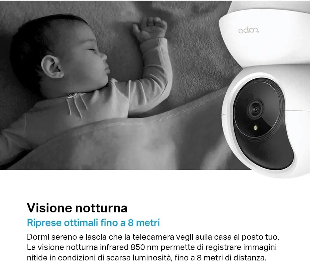 Tapo c200 telecamera wi-fi da interno fhd, offerta amazon