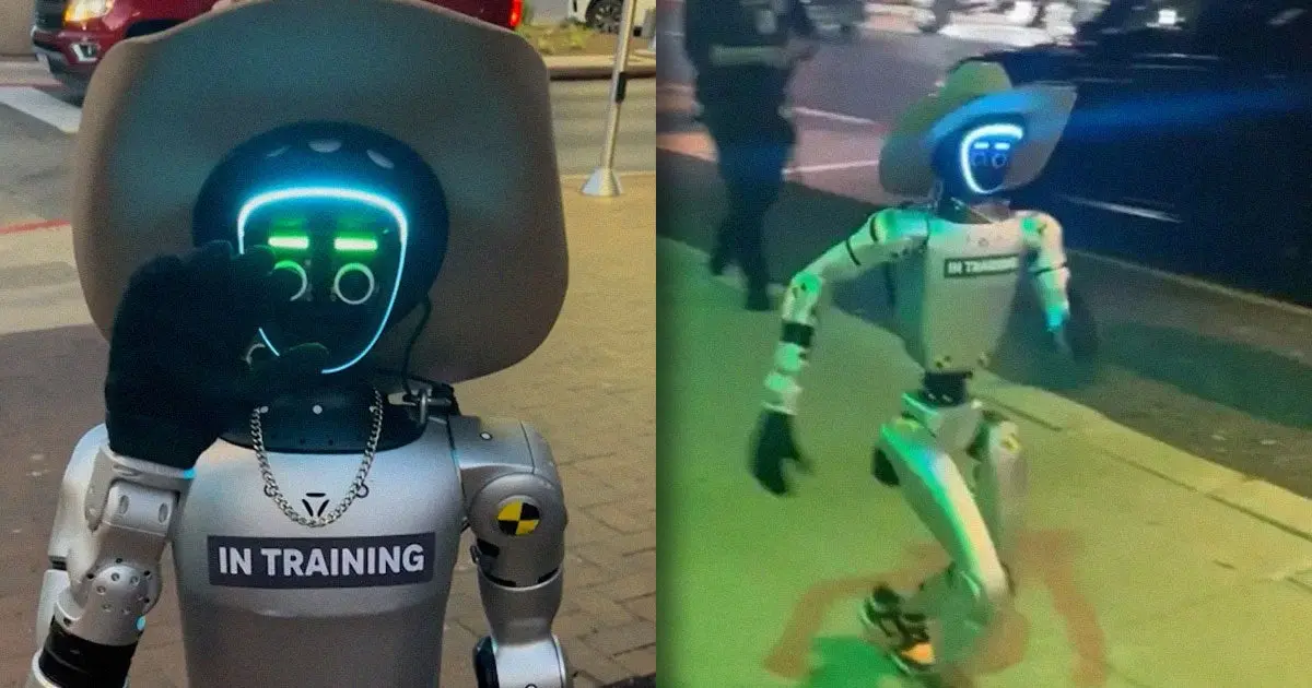 Jake the rizzbot il robot con cappello da cowboy