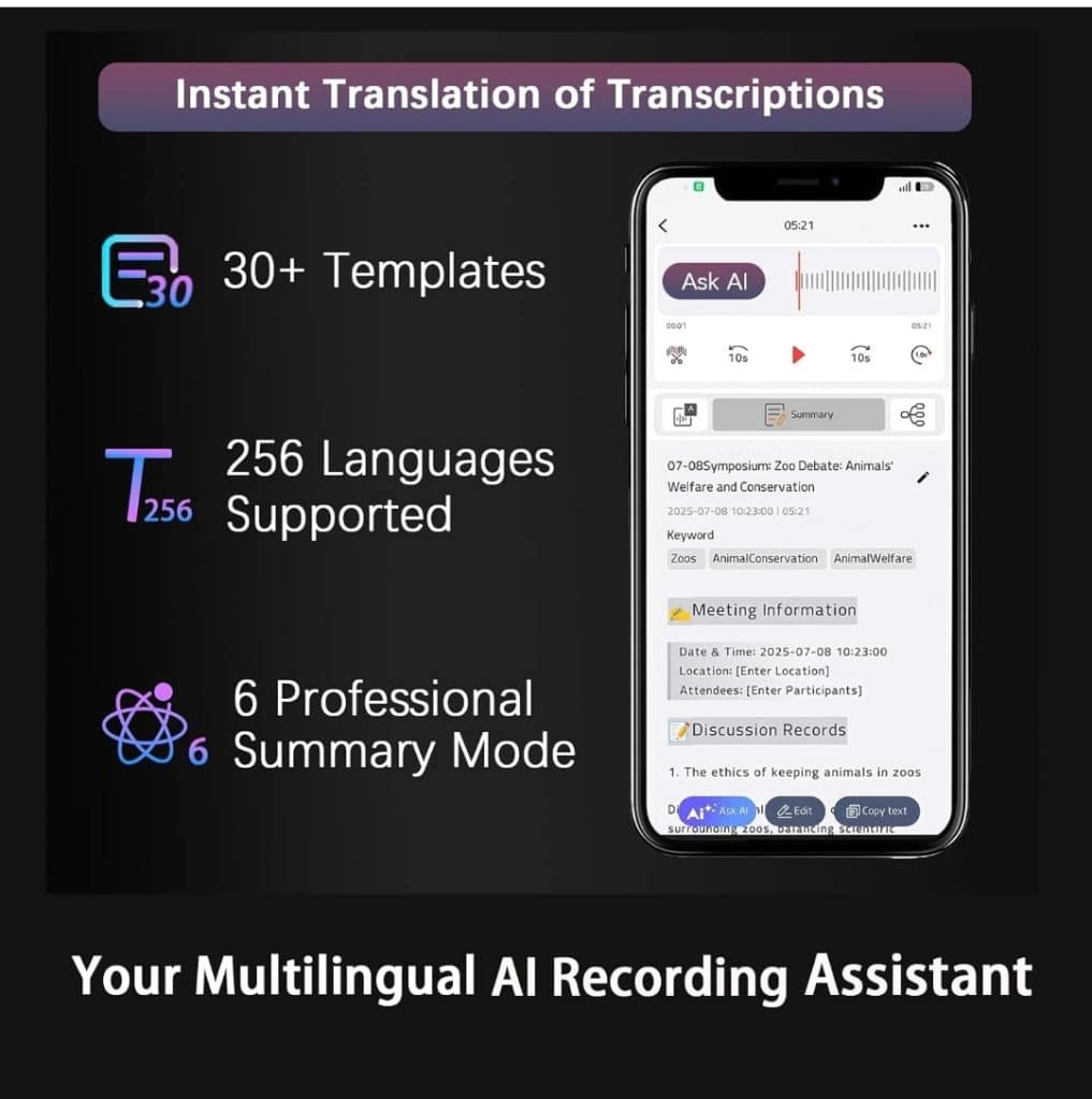 Woeaozy: il registratore ai che trasforma le tue parole in testo