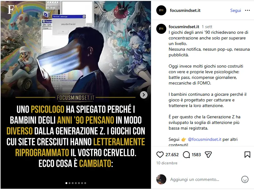 Lo strano post social dei videogiochi anni 90 che sarebbero migliori secondo uno psicologo