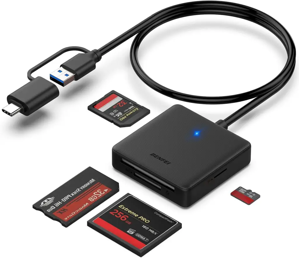Lettore di schede di memoria, benfei 4 in 1 usb 3. 0 e usb-c a sd micro sd in offerta su amazon
