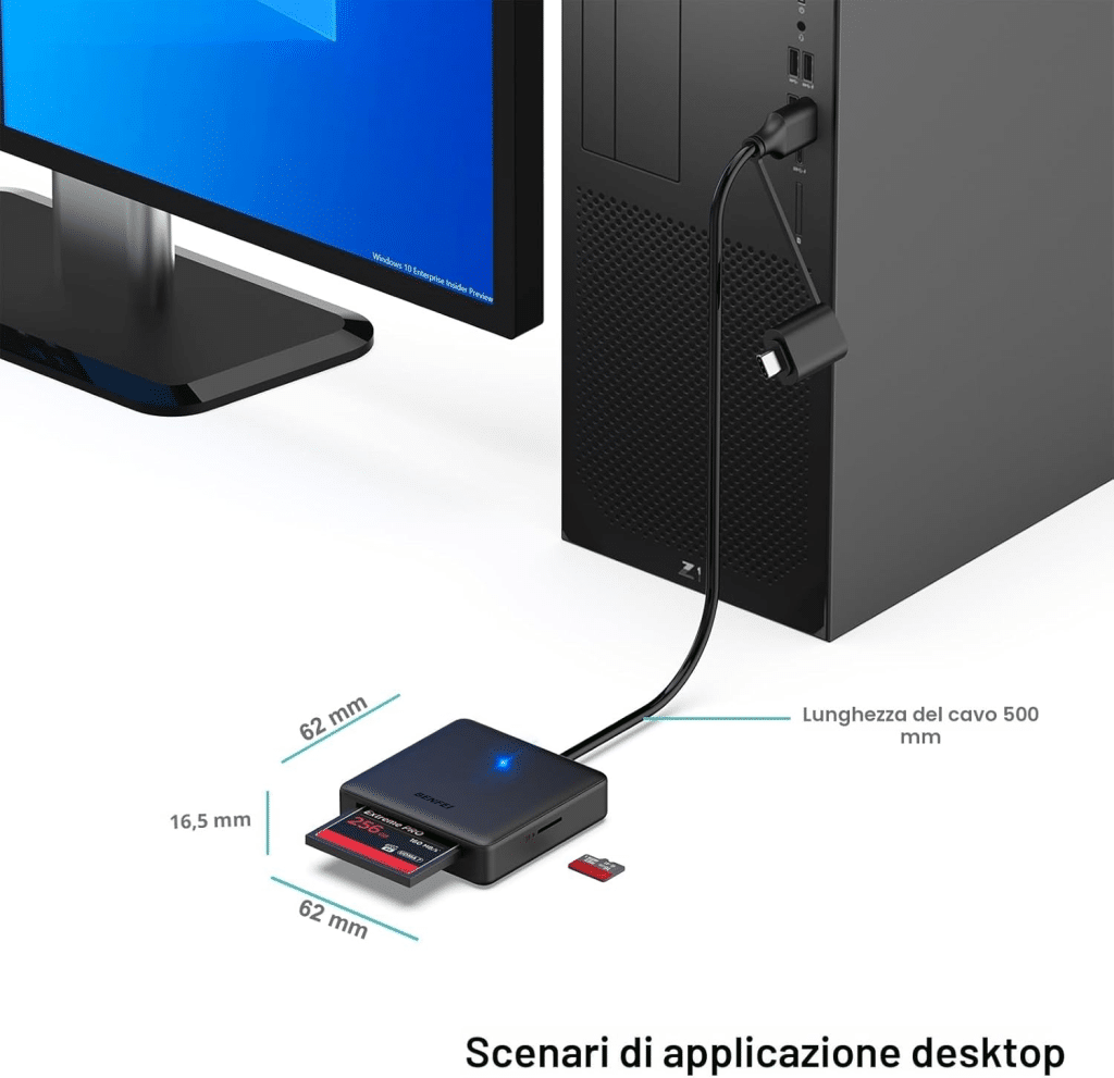 Lettore di schede di memoria, benfei 4 in 1 usb 3. 0 e usb-c a sd micro sd in offerta su amazon