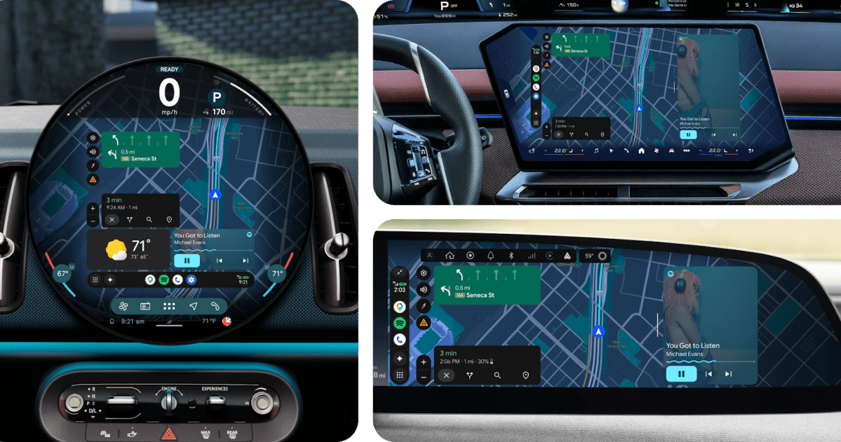 Android auto cambia formato: youtube, widget e gemini