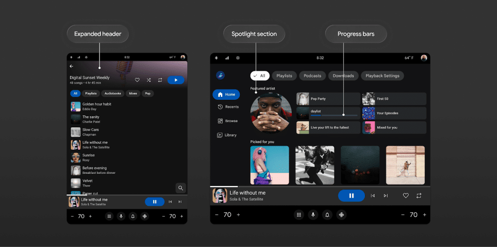 Android auto cambia volto alle app musicali