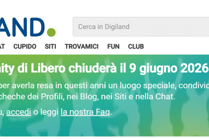 Community di libero chiude il 9 giugno 2026: perderai blog, chat e profili?