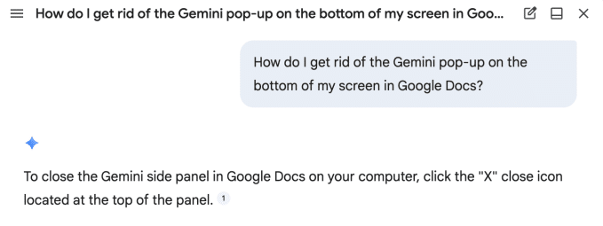 Gemini in google docs: come togliere i popup ia