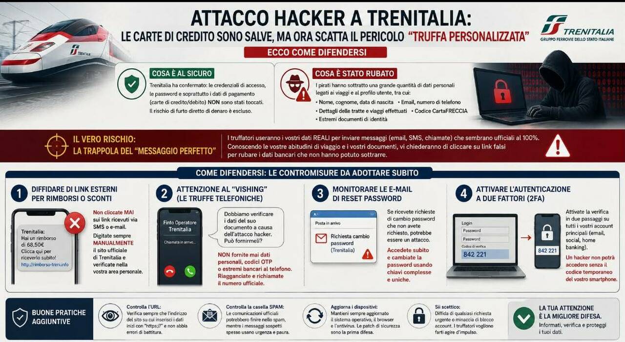 Hacker trenitalia, i dati rubati cambiano il rischio truffe %hacker trenitalia, i dati rubati cambiano il rischio truffecount(title)% Passeggero controlla lo smartphone in stazione dopo l’attacco hacker trenitalia