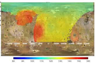 Mappa termica della luna io ottenuta dal radiometro a microonde della sonda nasa juno