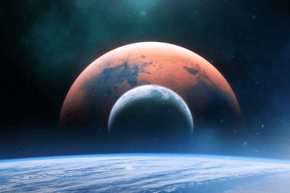 Astronauti impegnati sulla superficie di marte durante una futura missione umana di esplorazione