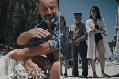 Aldo baglio nello spot della regione sardegna contro il prelievo di sabbia dalle spiagge