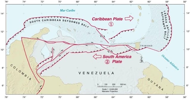 Il terremoto sposta il venezuela, sentinel-1 misura 30 cm dal cielo