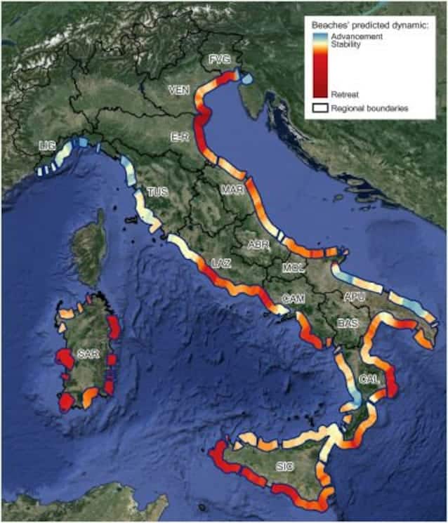 Spiagge italiane a rischio, il mediterraneo arretra entro il 2100