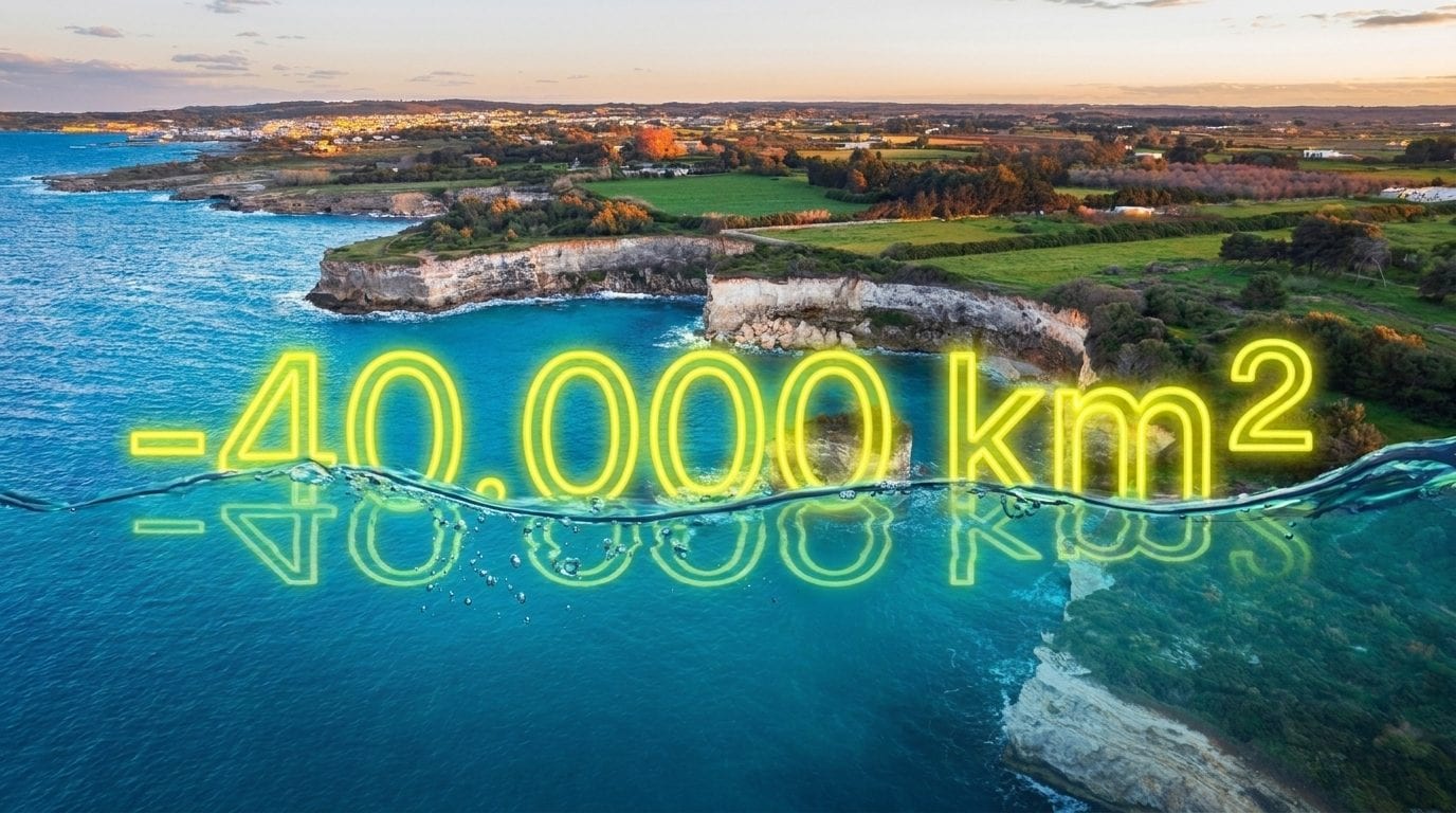Costa del mediterraneo esposta agli effetti del riscaldamento del mare