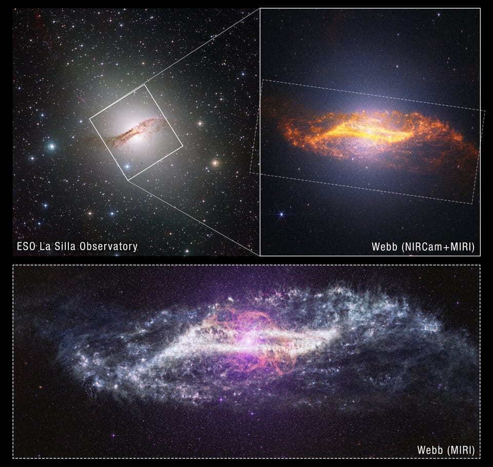 Webb svela centaurus a, ma il mistero è una struttura a s