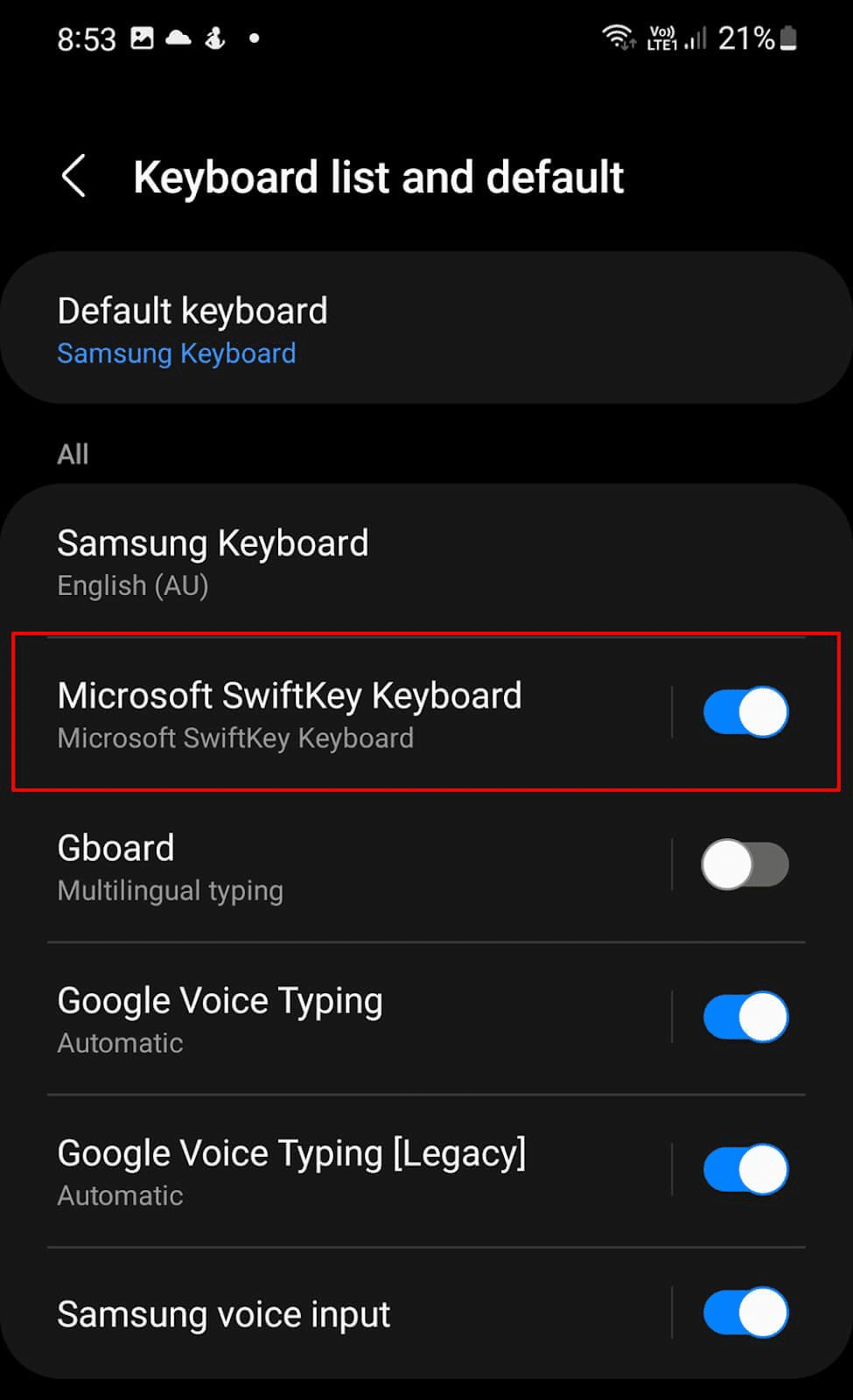 Come disinstallare swiftkey dai samsung galaxy con one ui 9