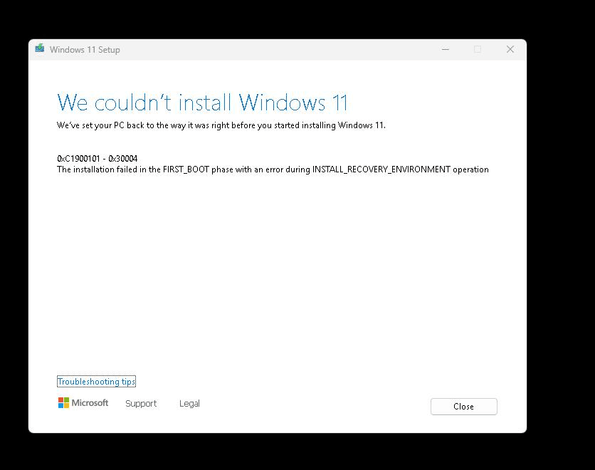 Windows 11 25h2 non si installa: come risolvere l’errore 0xc1900101