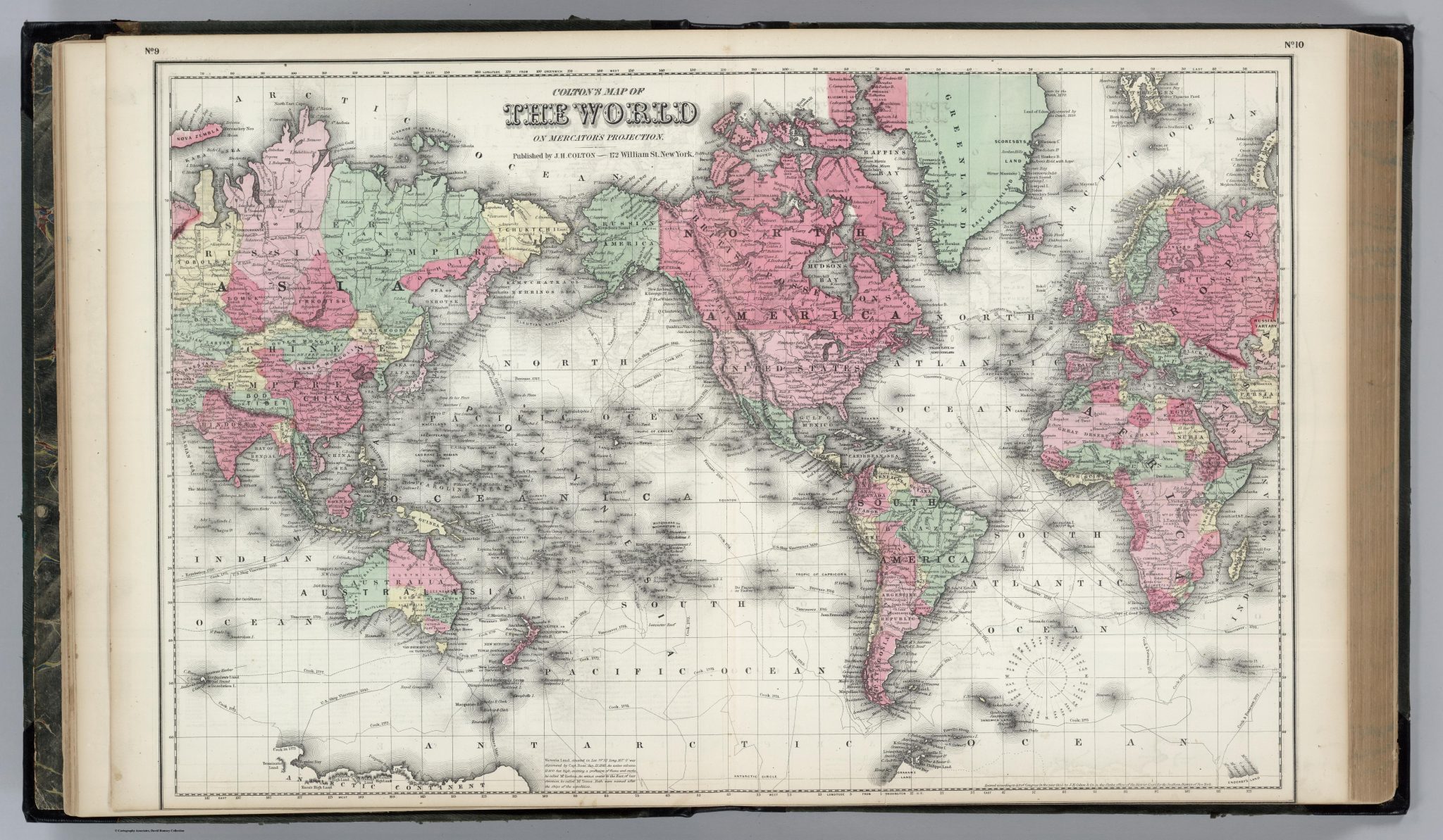 Mappa del mondo nella proiezione di mercatore