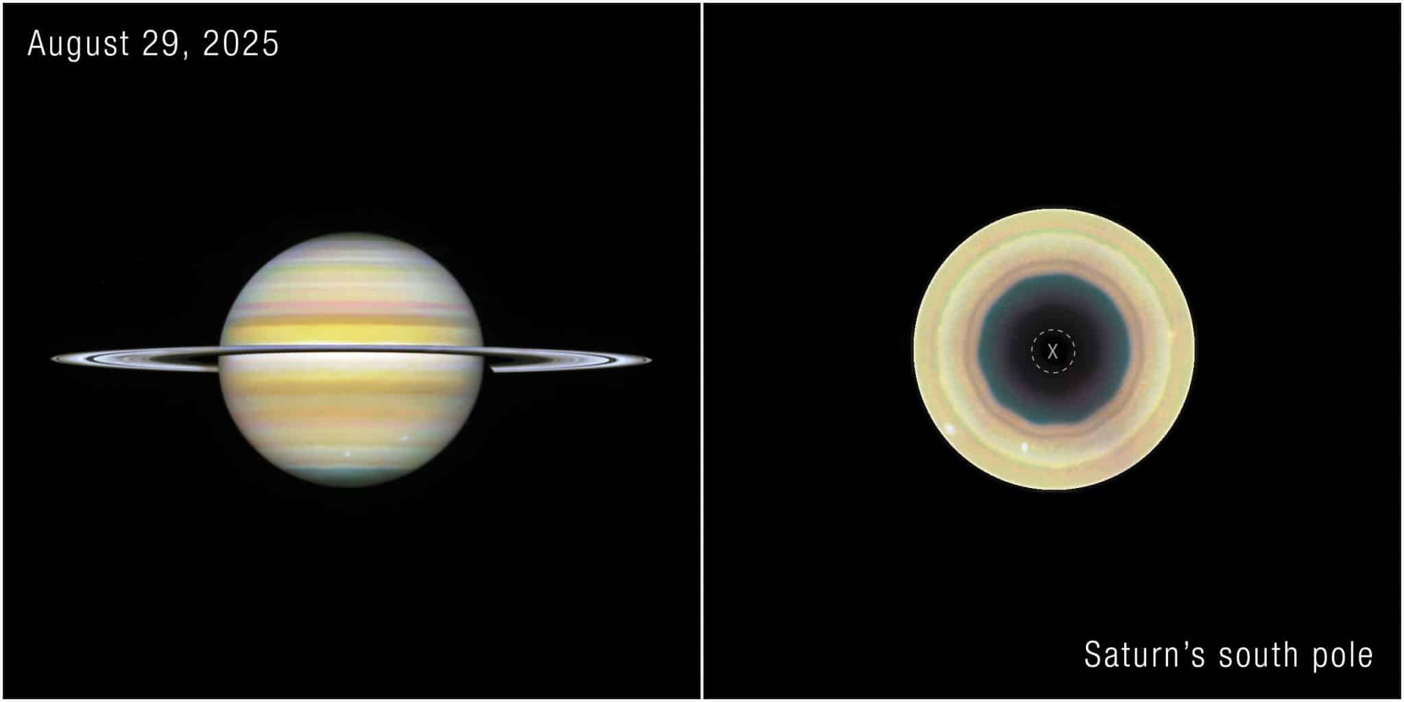 Decagono su saturno: hubble scopre una nuova struttura al polo sud %decagono su saturno: hubble scopre una nuova struttura al polo sudcount(title)% Decagono al polo sud di saturno osservato dal telescopio hubble