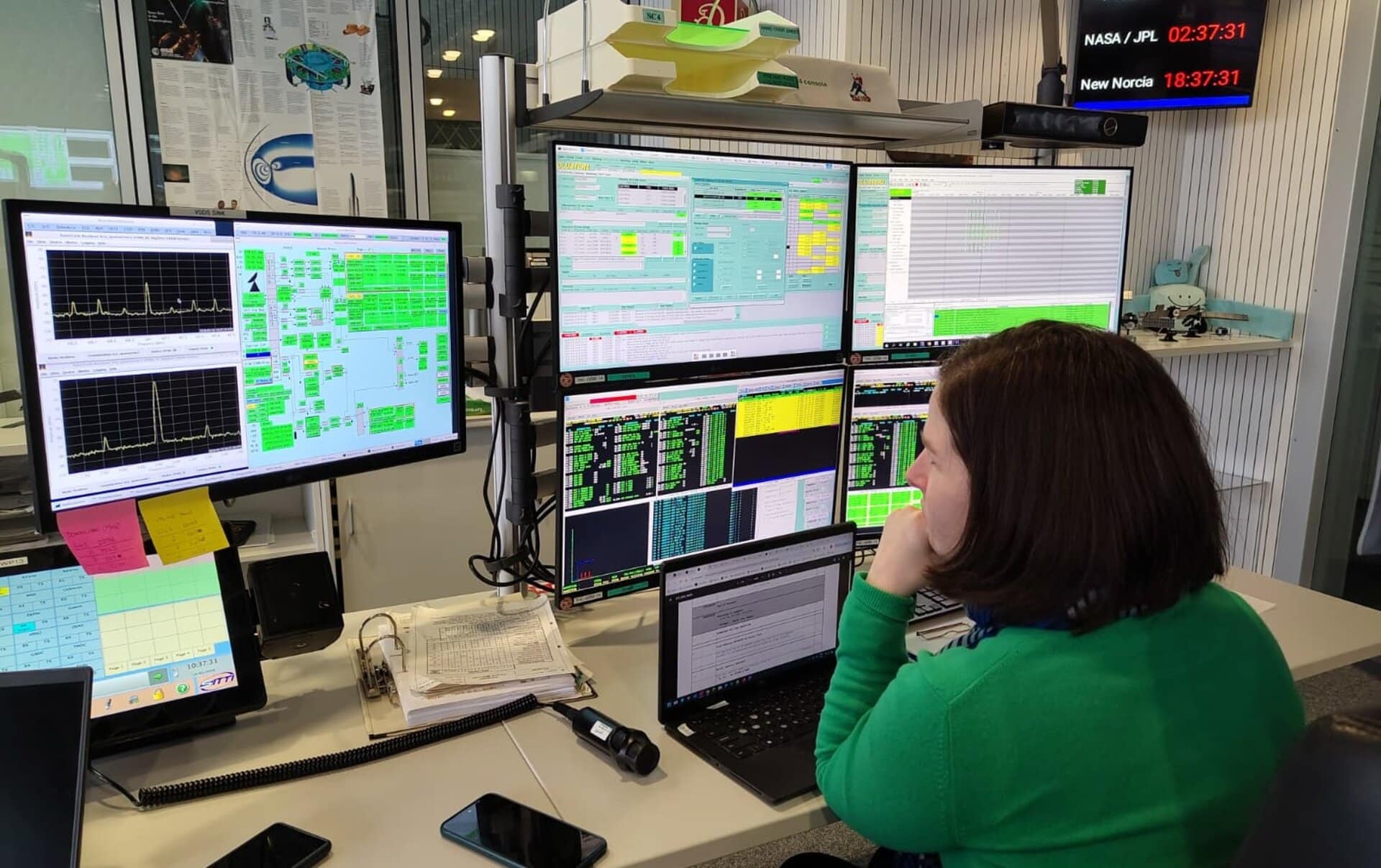 Controllo della missione esa cluster durante le operazioni sul satellite tango prima del rientro atmosferico