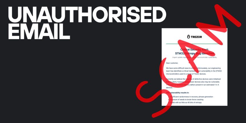 Trezor phishing via brevo: avviso di email non autorizzata