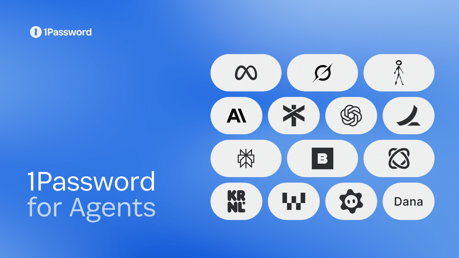 Banner ufficiale 1password for agents con i loghi dei partner