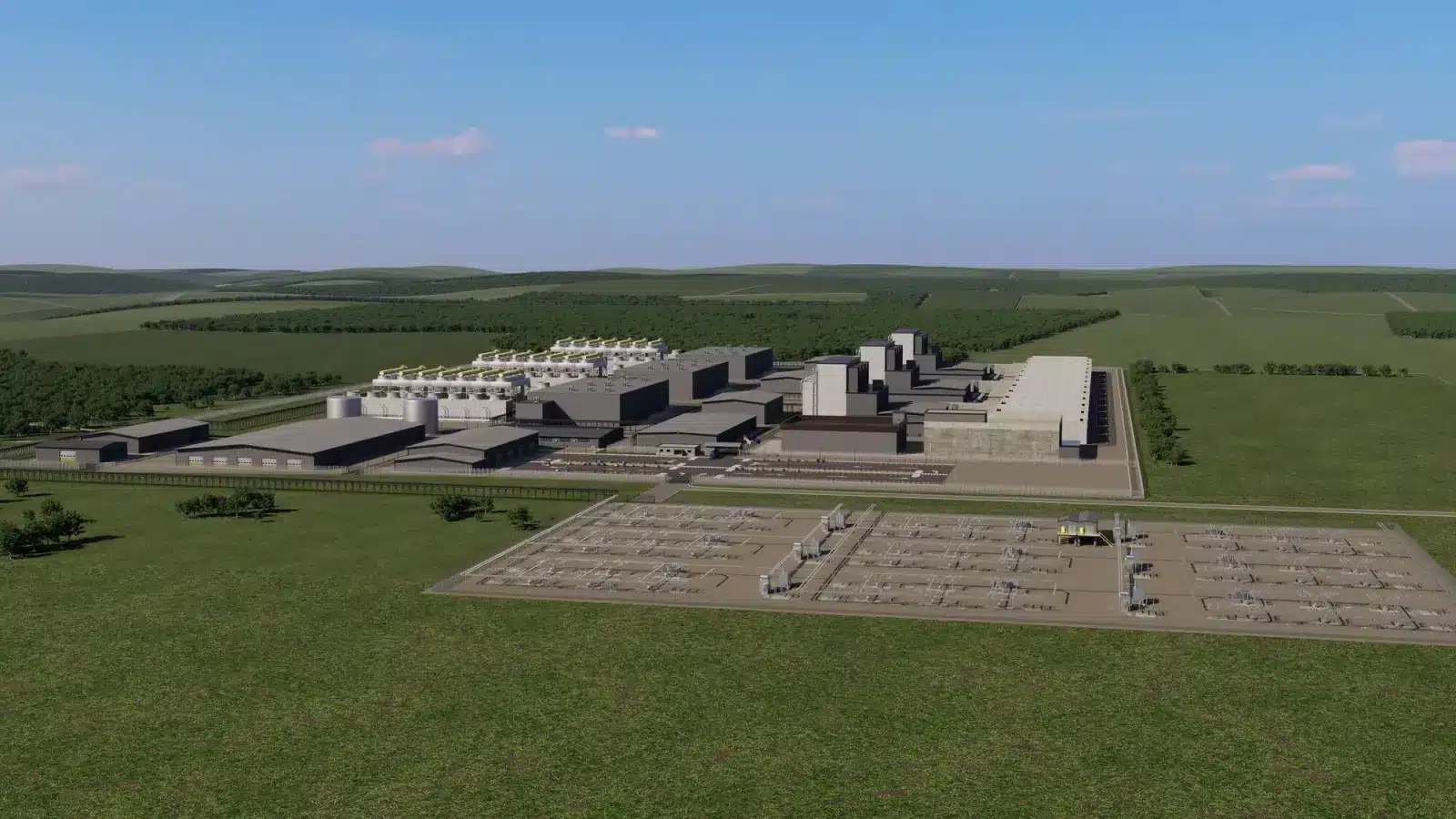 Rendering del progetto di impianto smr proposto in indiana