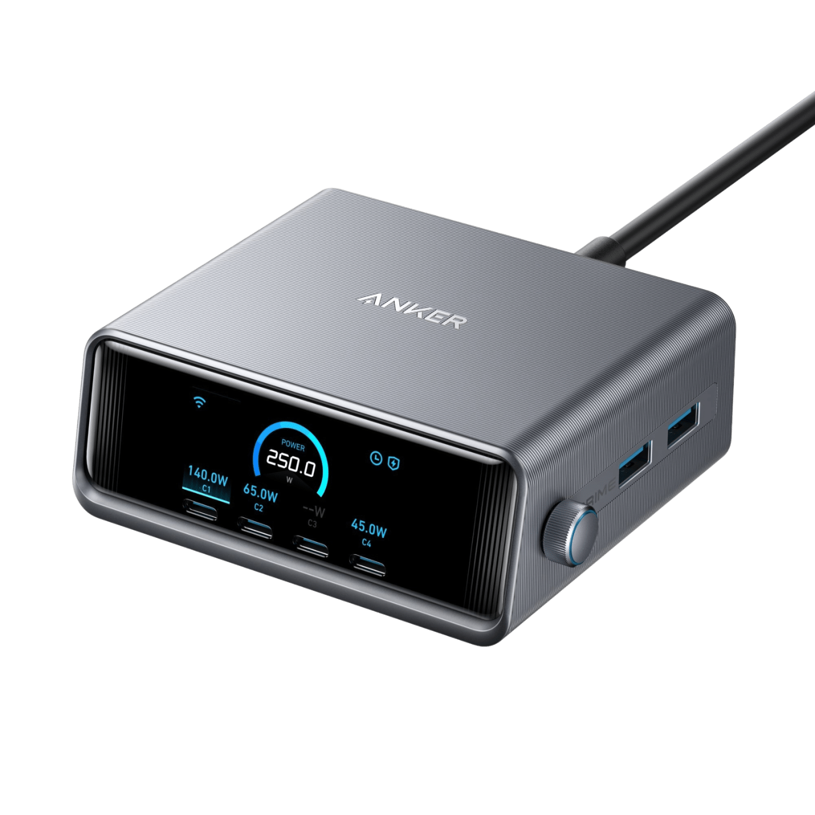 Anker prime 250w a2345 caricatore da scrivania con quattro usb-c e due usb-a