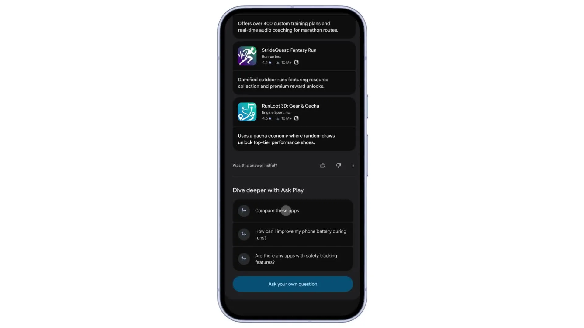 Ask play confronta le app: cosa cambia nel google play store %ask play confronta le app: cosa cambia nel google play storecount(title)% Il suggerimento compare these apps nella dimostrazione di ask play