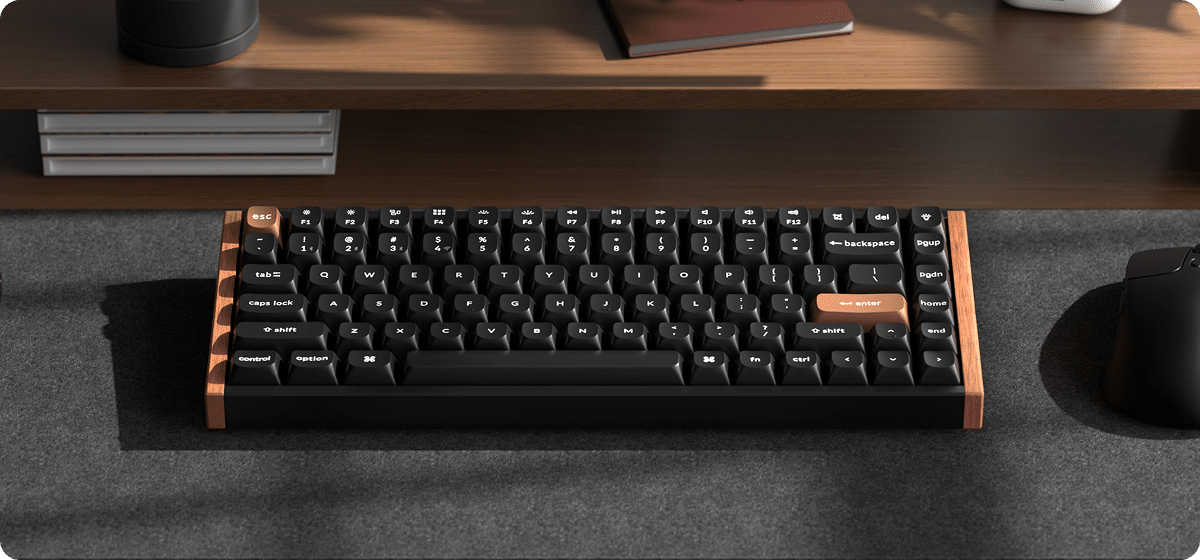 Keychron k2 he special edition nera con inserti in legno