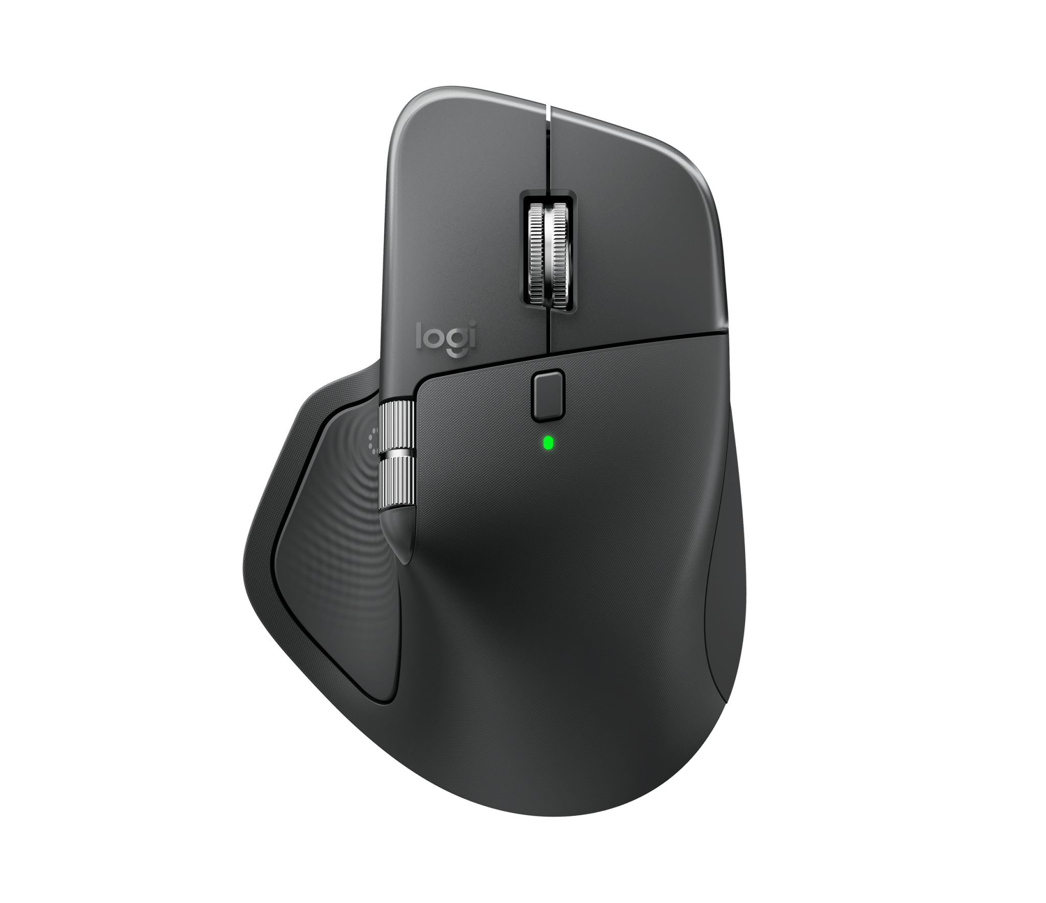 Recensione logitech mx master 4: eccellente per lavorare, ma non per tutti %recensione logitech mx master 4: eccellente per lavorare, ma non per tutticount(title)% Logitech mx master 4 graphite visto dall'alto
