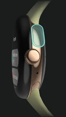 Pixel watch mostra una goccia: come togliere water lock %pixel watch mostra una goccia: come togliere water lockcount(title)% Vista laterale di pixel watch con corona e pulsante superiore