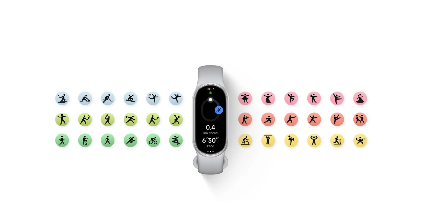 Xiaomi smart band 11 nell'immagine ufficiale dedicata alle attività sportive